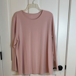 J Jill NWOT Size XL Pure Jill Pink Pima Stretch Cotton Shirttail Tee